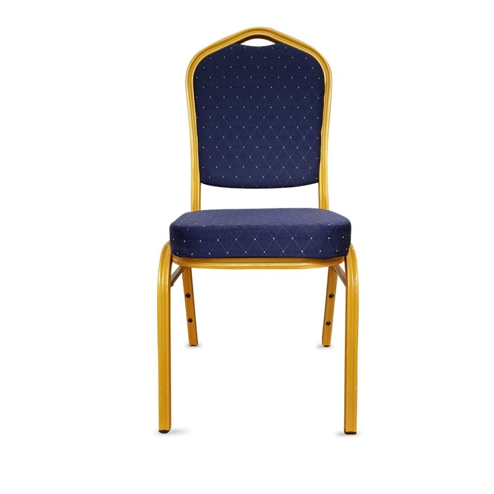 Banqueting Chairs - (Blue Fabric - Gold Steel Frame)